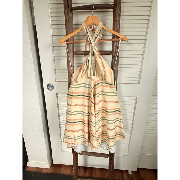 Zara Striped Halter Mini Dress Sleeveless Casual Summer Beach Vacation M - Picture 2 of 5